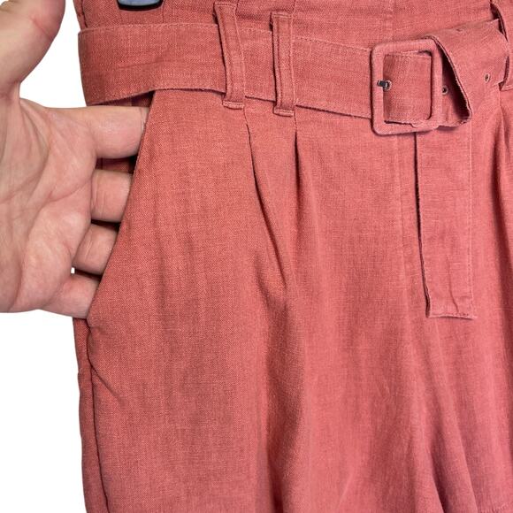 ABERCROMBIE & FITCH Women’s Belted high-waisted Linen Blend Short - Picture 3 of 5